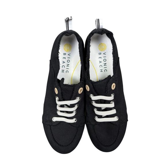 Vionic Beach Pismo Sneakers Women’s 8.5 Black Fabric Washable Comfort Casual - Picture 6 of 8